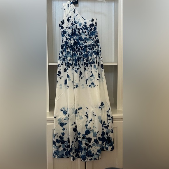 Made with Love Blue and White One-Shoulder Dress | M | NWT - Picture 6 of 9